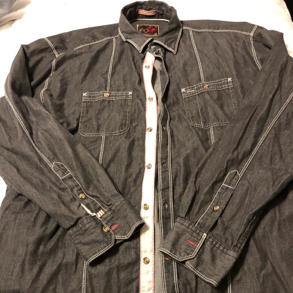 EQ rooster button down XL